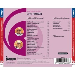 Le Grand Carnaval / Le Coup de Sirocco Bande Originale (Serge Franklin) - CD Arrire