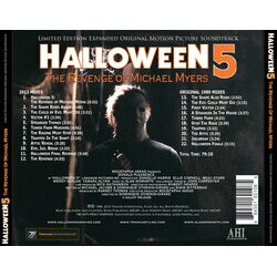 Halloween 5: The revenge of Michael Myers Bande Originale (Alan Howarth) - CD Arrire