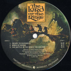 The Lord of the Rings Bande Originale (Leonard Rosenman) - cd-inlay