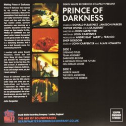 Prince of Darkness Bande Originale (John Carpenter, Alan Howarth) - cd-inlay