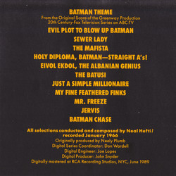 Neal Hefti - Batman Selections Bande Originale (Neal Hefti) - Pochettes de CD