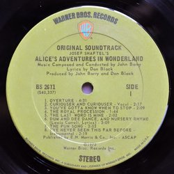 Alice's Adventures in Wonderland Bande Originale (Various Artists, John Barry) - cd-inlay
